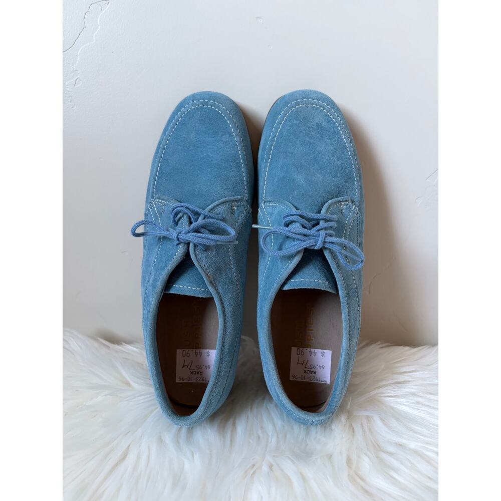 New Women’s Hush Puppies Blue Suede Oxford Dress Shoes Comfort Low Heel- Size 7M - Picture 6 of 6